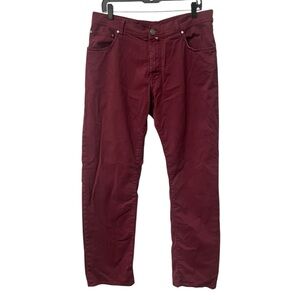 Corneliani Mens 38x32 Pants Chino Pants Wine Red Burgundy Straight ID 5YP Italy
